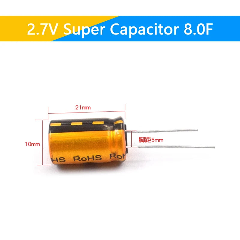 Supercapacitores Farad 2.7V - Varios Valores (0.5F a 60F)