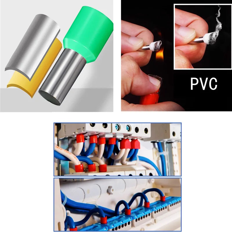 Set Terminales Tubulares Aislados VE Crimp (400-2120 Piezas/Caja) Conector Extremo Cable Eléctrico
