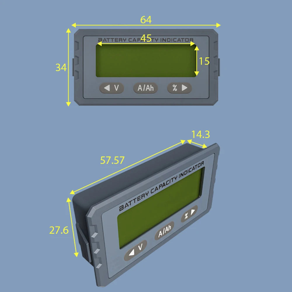 Monitor Batería (Coulombímetro) 50A/100A - Tester Capacidad (Plomo-Ácido/LiFePO4/Li-ion) 12V-60V
