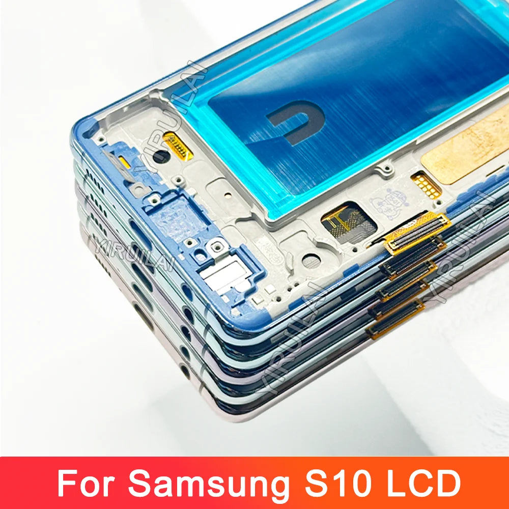 Calidad TFT para Samsung S10 SM-G973F SM-G973U SM-G973W pantalla LCD Digitalizador de pantalla táctil para Samsung S10 LCD con marco