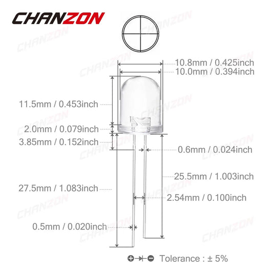 10pcs 10mm IR LED Emitting Diode 850nm Infrared Light Lamp Phototransistor Photodiode DIY Transmitter Emitter Micro PCB Circuit
