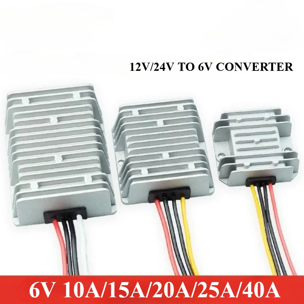 DC 12V/24V to DC 6V 10A 15A 20A 25A 40A 12 Volt to 6 Volt Step Down Converter Regulator Buck Module Power Supply for Car Toys CE