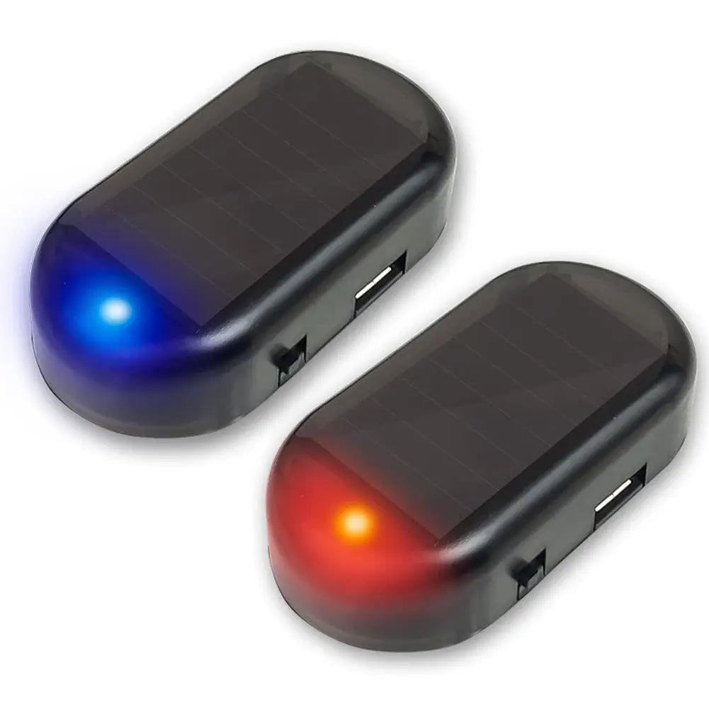 Luz Seguridad Falsa Solar para Auto (Alarma Simulada Dummy Inalámbrica) Lámpara Advertencia Antirrobo LED Intermitente