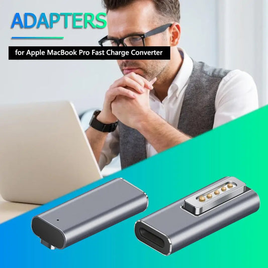 Adaptador Convertidor Magnético USB-C PD a MagSafe 1 / MagSafe 2 para MacBook Pro Plug Carga