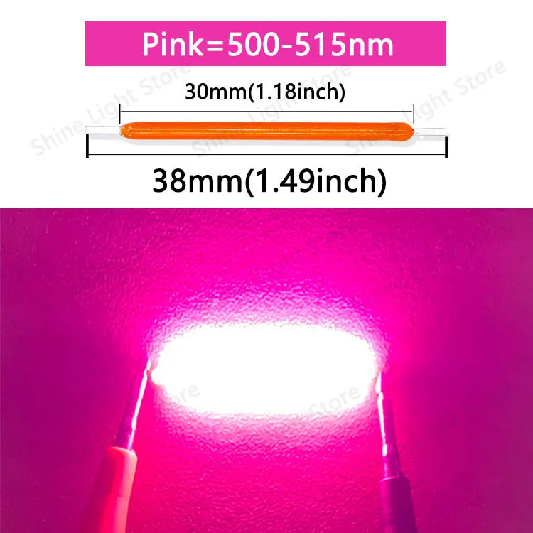 Filamento LED COB 3V 38mm para Bombilla Edison Decoración Hogar/Boda/Camping DIY (10-1200 Piezas)
