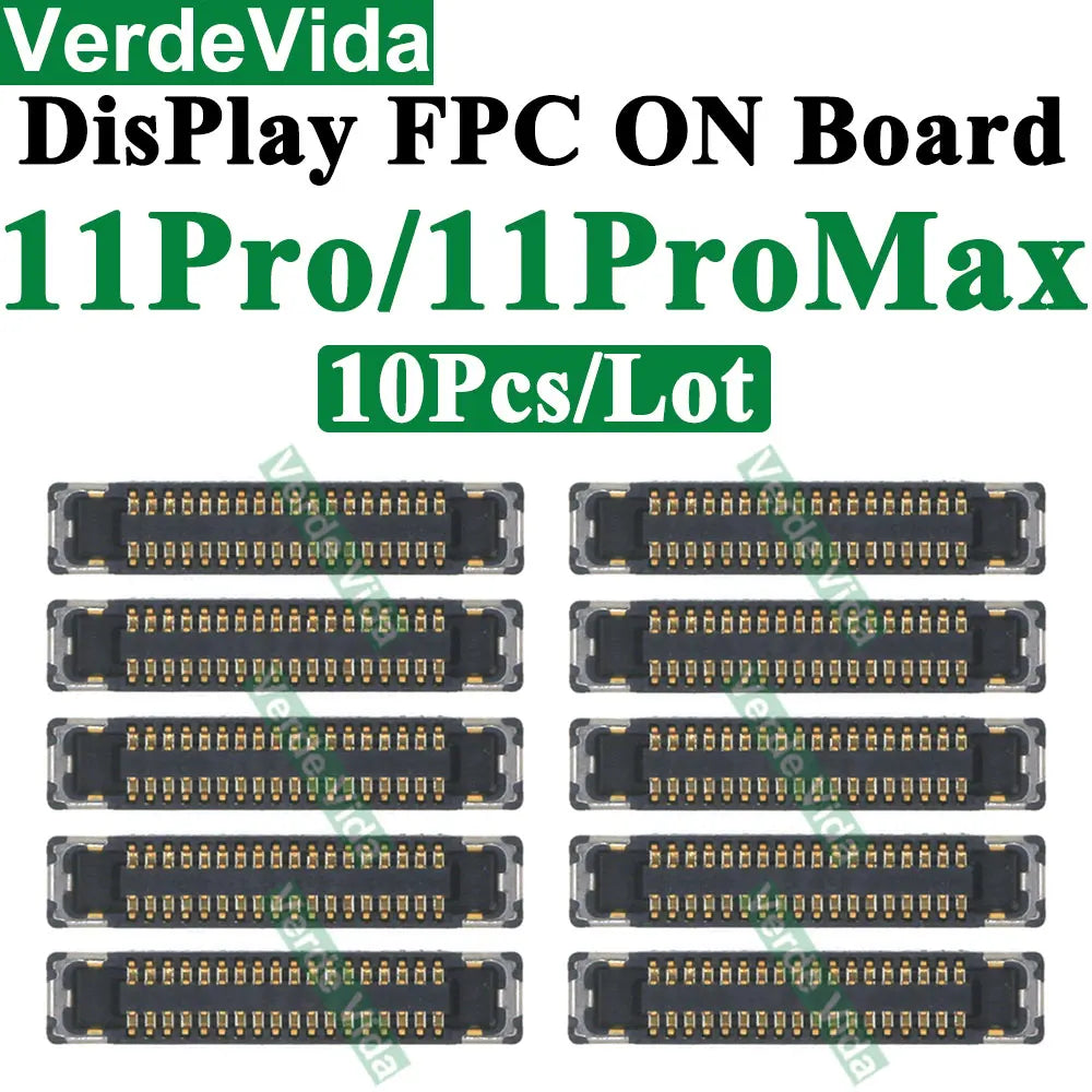 Conector FPC Pantalla LCD / Táctil en Placa Base para iPhone X/XS/XR/11/12/13/14/15/16 Pro Max/Plus (10 Unidades)