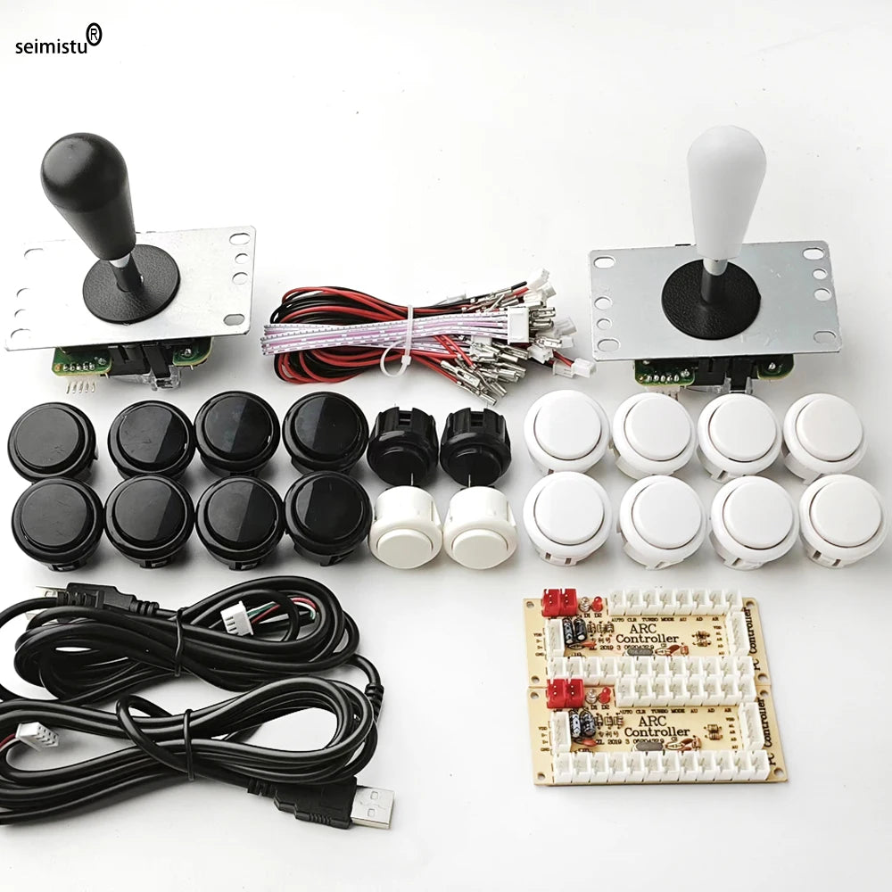 Kit DIY Joystick Arcade (Copia Sanwa) con Botones Pulsadores para PC/Raspberry Pi (Controlador USB Zero Delay)