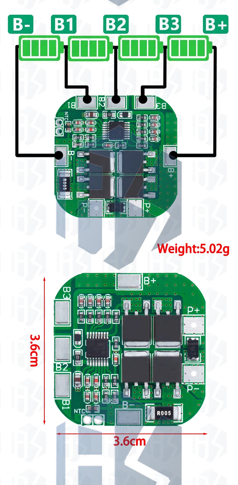 4S 14.8V / 16.8V 20A peak li-ion BMS PCM battery protection board bms pcm for lithium LicoO2 Limn2O4 18650 li battery