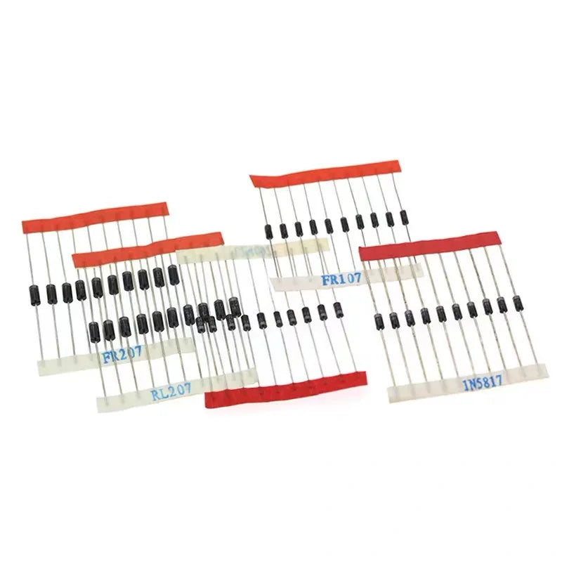 Kit Surtido Diodos THT (Rectificador/Schottky/Switching) - 14 Valores (1N400x, 1N58xx, FRxxx, etc.)