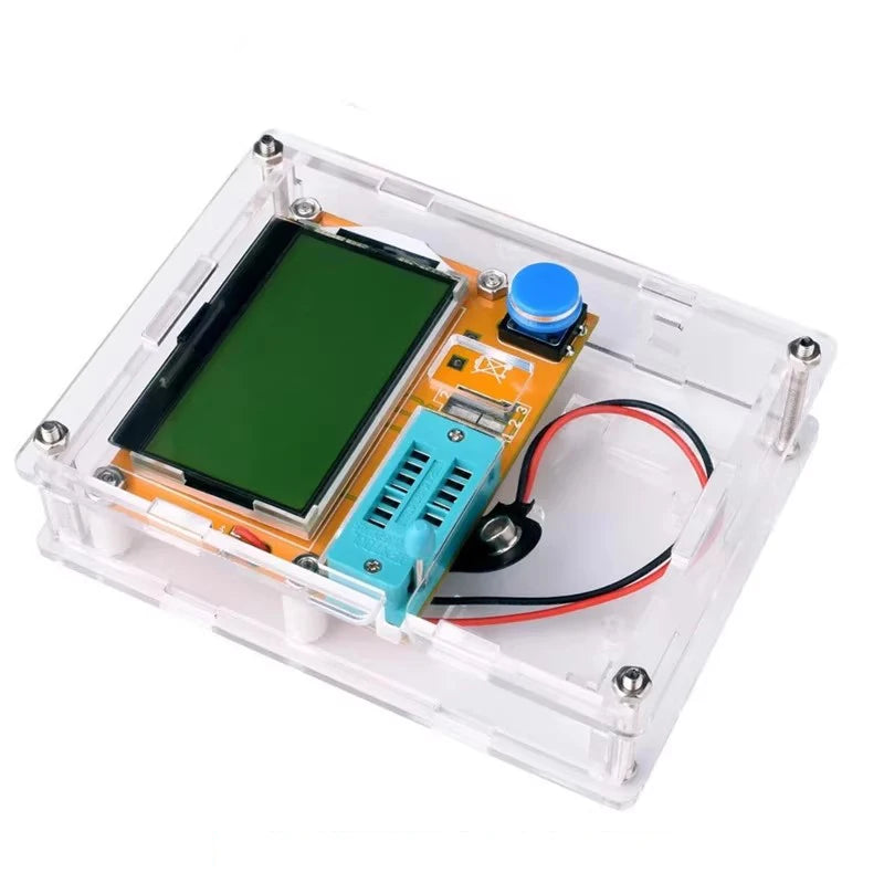 Tester Transistor LCR-T4 Diodo Triodo Capacitancia ESR Meter MOS PNP LCD Mega328 + Carcasa Acrílica