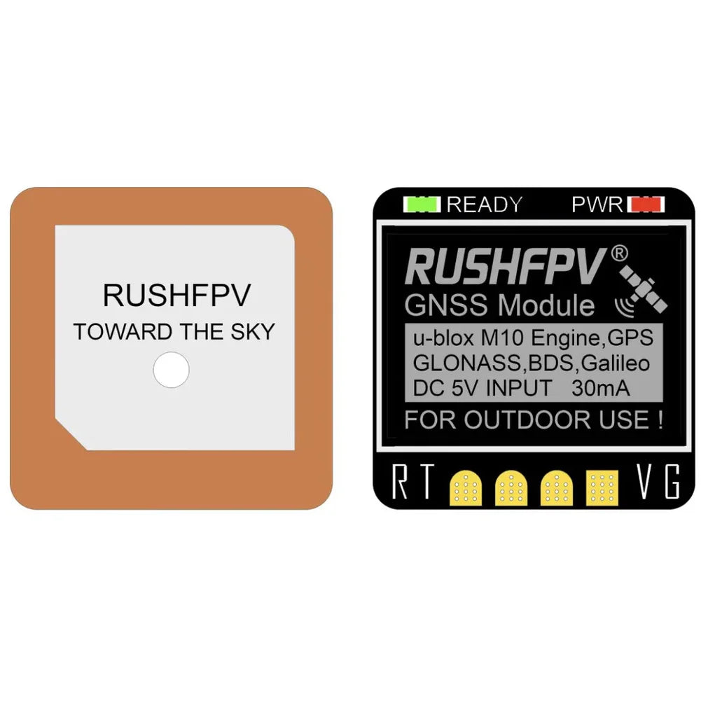 Módulo GPS GNSS RUSHFPV M10 Micro Pro Mini (10Hz, Antena Cerámica Integrada) para Drones RC FPV Freestyle