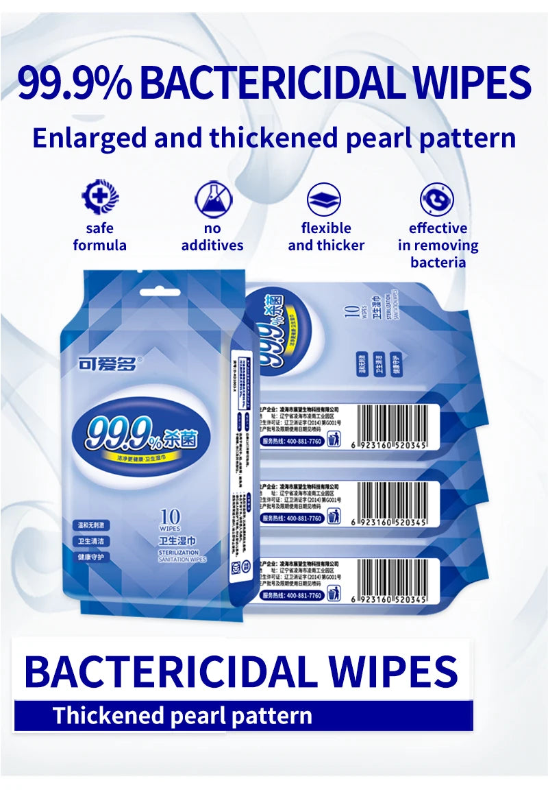 100pcs Alcohol Disinfectant Wipes, 70% Isopropyl Antibacterial Sanitizing Wipes for Hands & Surfaces, Kills 99.9% Germs, Extra T