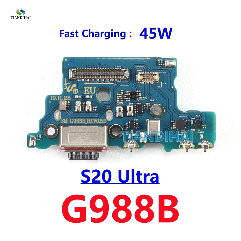 Para Samsung Galaxy S20 Ultra 5G G988B G988B/DS G988U conector de base USB puerto de carga Cable flexible placa de carga micrófono S20Ultra