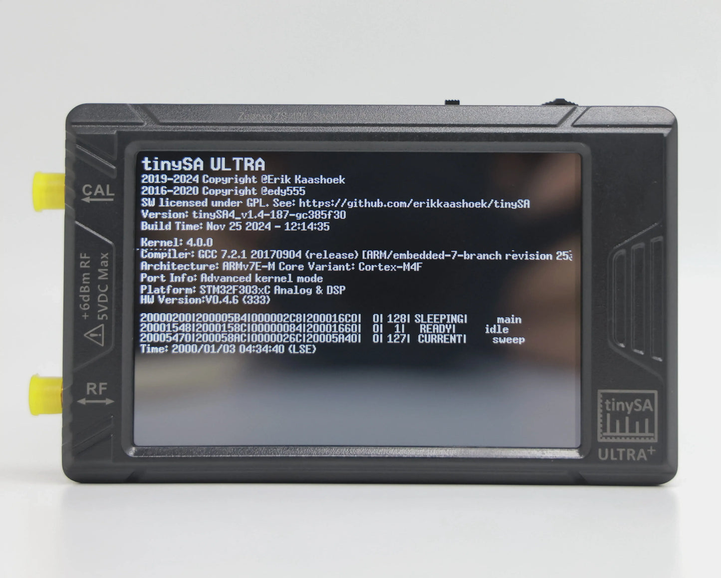 Analizador de Espectro Portátil TinySA Ultra Plus (ZS-406) Pantalla Táctil 3.95" Batería Integrada Original