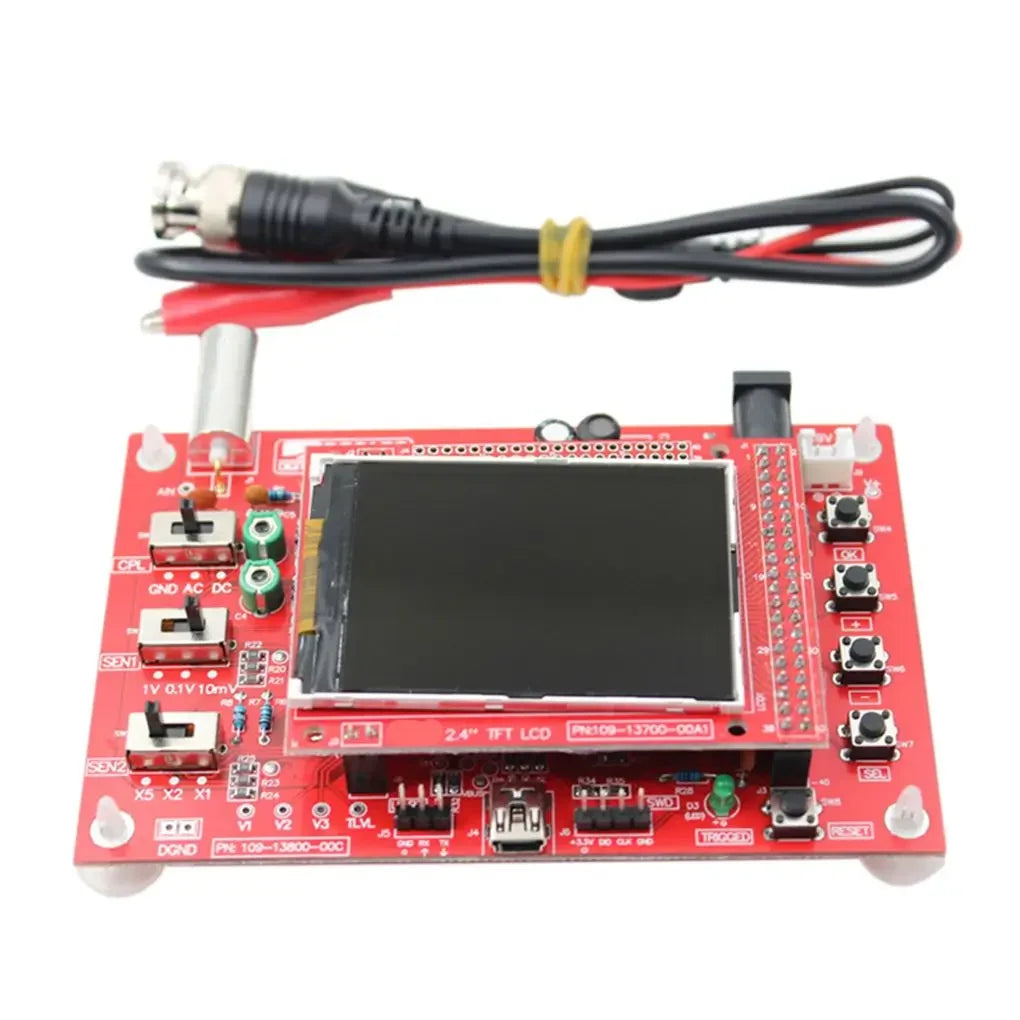 Kit Osciloscopio Digital DIY DSO138 (Código Abierto) con Sonda Cocodrilo y Case Acrílico + Generador XR2206