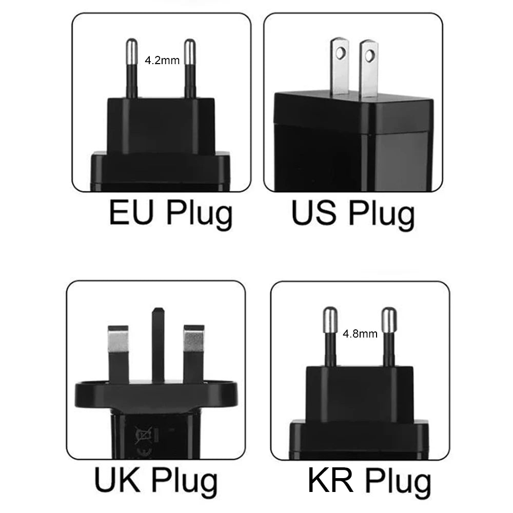 Cargador Pared USB 8 Puertos (Total 65W) Carga Rápida (PD Tipo C, QC 3.0) Adaptador para iPhone 14/15 Pro Max/Xiaomi/Samsung