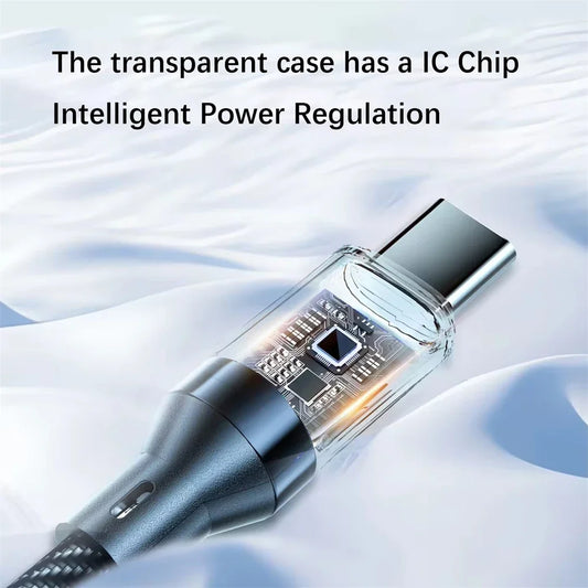 Cable USB Tipo C Carga Rápida 120W con Pantalla LED y Datos para Xiaomi/Redmi/Samsung/Huawei/Honor/OPPO (1m/2m)