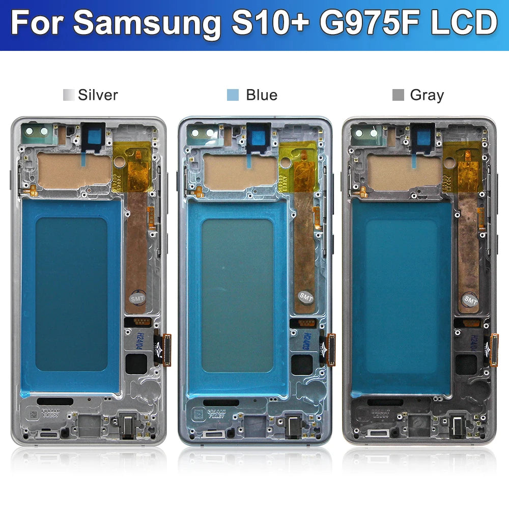 Pantalla LCD de 6,4 pulgadas para Samsung, repuesto de montaje de digitalizador con pantalla táctil, probado, S10 +, G975F, G975U, G975W, G975