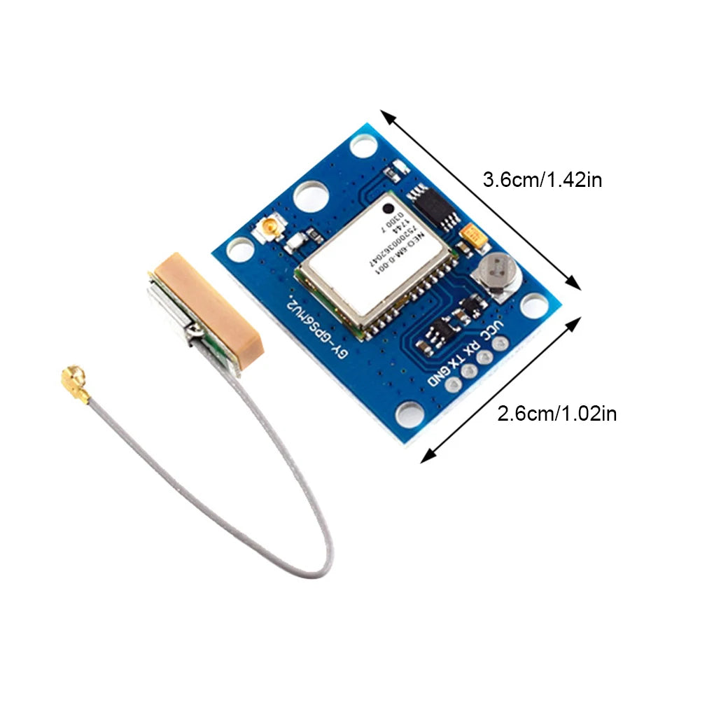 Módulo GPS GY-NEO6MV2 (NEO-6M) con EEPROM y Antena Grande para Control Vuelo MWC/APM2.5 Arduino