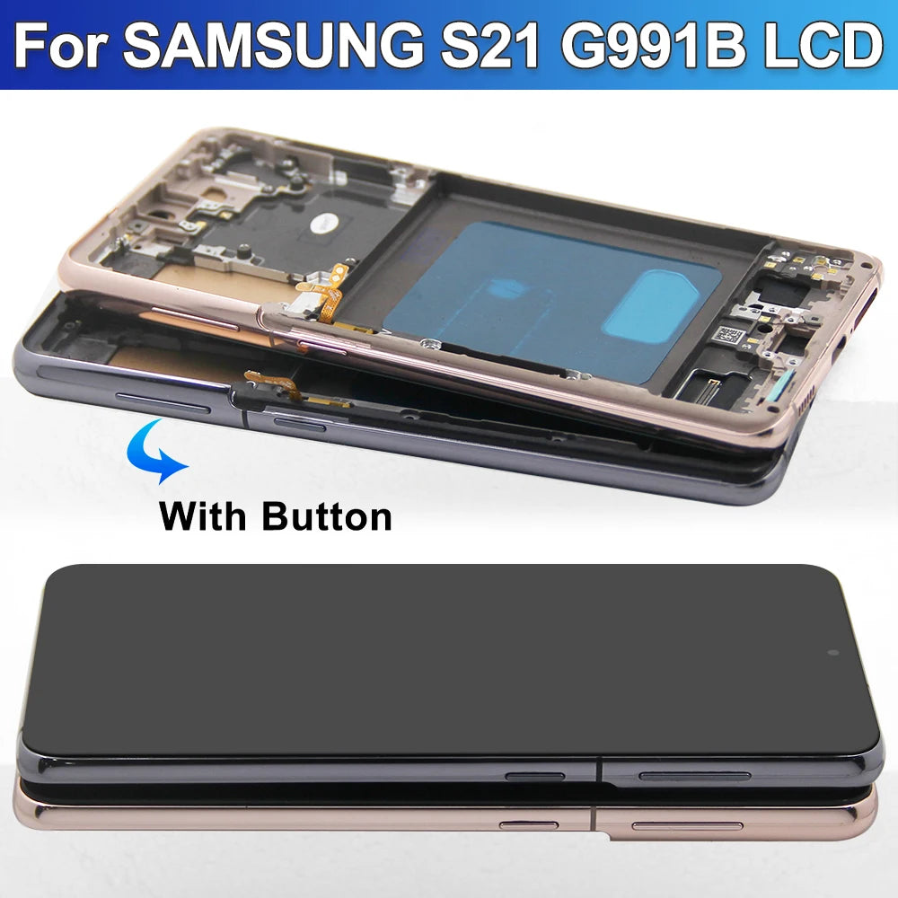 Pantalla LCD S21 probada para Samsung S21 5G G991 G991B G991W G991U, montaje de digitalizador con pantalla táctil de repuesto