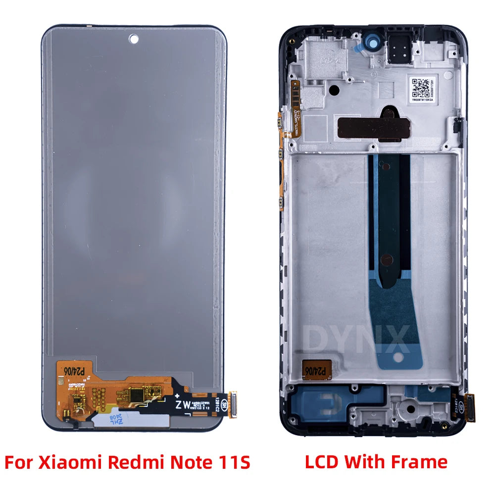 6.43"AMOLED For Xiaomi Redmi Note 11S Display 2201117SG,SI,SY,SL Screen Touch Glass Digitizer For Redmi Note11S LCD With Frame