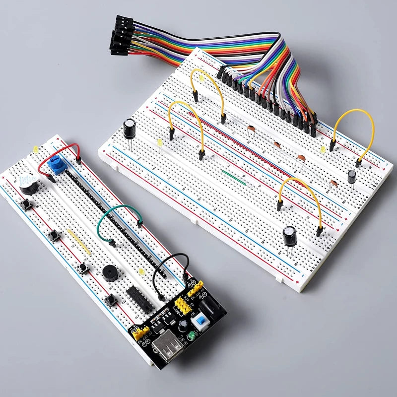 MB-102 MB102 Breadboard 400 830 Point 65 Jumper Wires Solderless PCB Bread Board Test Develop DIY for Arduino Power Module