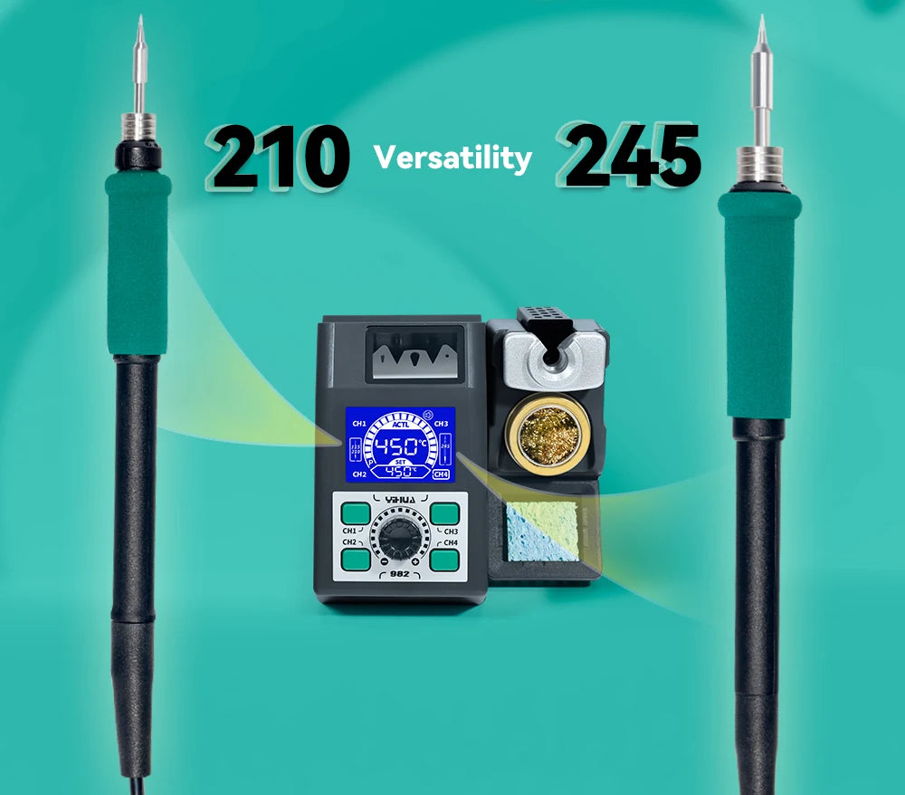 YIHUA 982 Repaid Heating Soldering Iron Staion Compatibled C210 Solder Iron Handle Electronic Welding Rework Station