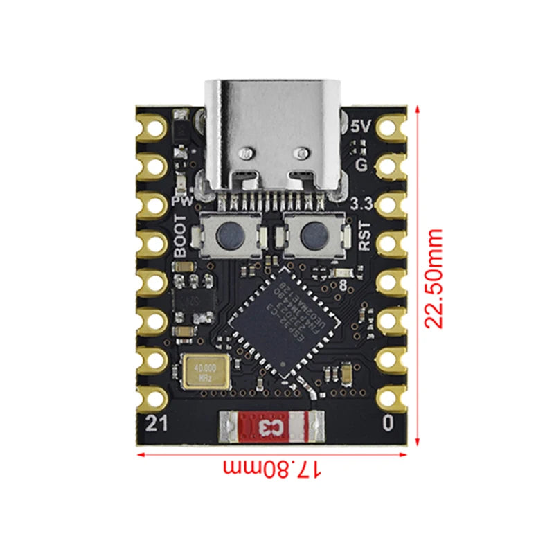 Placa Desarrollo ESP32-C3 SuperMini WiFi Bluetooth para Arduino (1-10 Unidades)