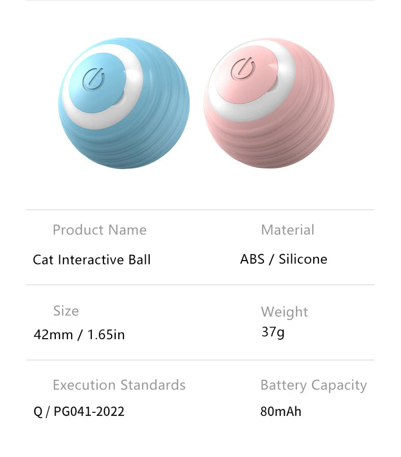 Bola Interactiva Automática Rodante Mágica para Gatos (Juguete Inteligente Electrónico Interior) Accesorios Juego Gato (2 Unidades)