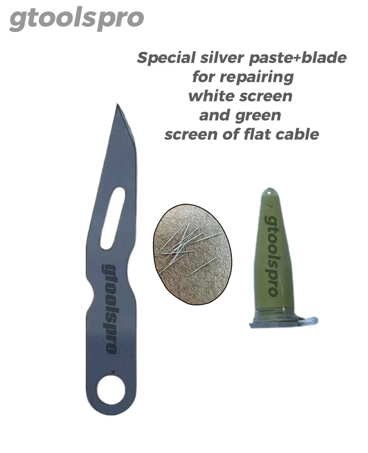 Cuchilla Ultra Fina Reparación Línea Pantalla ITO Nano Pasta Plata Conductiva / Cable Flex LCD