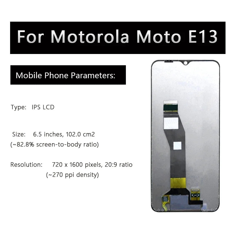 6.5" OEM LCD For Motorola Moto G13 G23 G53 G73 E13 XT2335-2 Display Touch Screen Digitizer Replacement With Frame