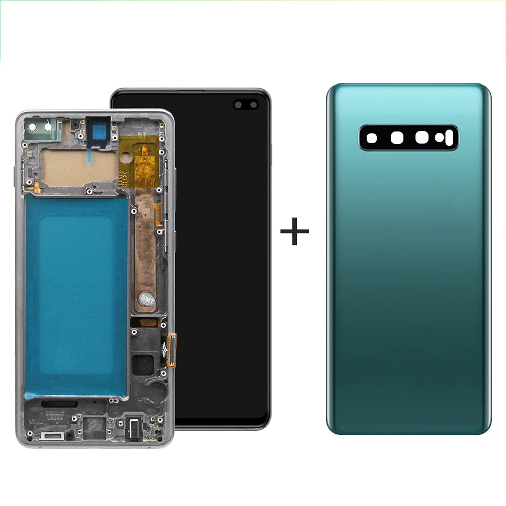 Pantalla LCD de 6,4 pulgadas para Samsung, repuesto de montaje de digitalizador con pantalla táctil, probado, S10 +, G975F, G975U, G975W, G975