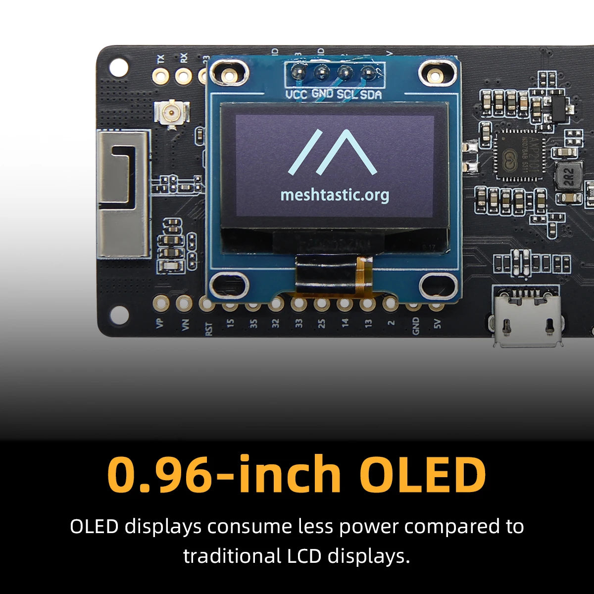 Placa Desarrollo LILYGO TTGO Meshtastic T-Beam LoRa ESP32 (433/868/915MHz LoRaWAN) con WiFi, Bluetooth, GPS, OLED