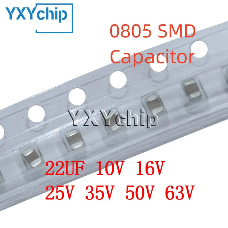 Capacitor Cerámico Multicapa Chip SMD 0805 (22uF 226K, 10V-63V, X7R/X5R) - Pack 20 Unidades