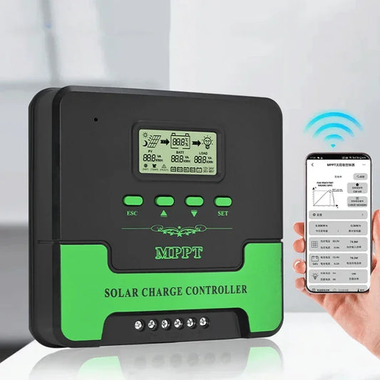 MPPT Solar Charge Controller 12V 24V Auto WiFi Solar Panel Regulator 60A 50A 40A 30A 20A 10A Dual USB LCD Display Controller