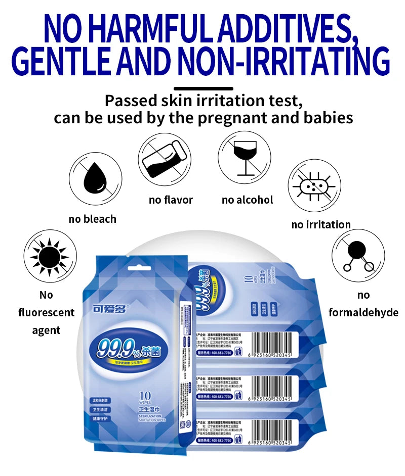 100pcs Alcohol Disinfectant Wipes, 70% Isopropyl Antibacterial Sanitizing Wipes for Hands & Surfaces, Kills 99.9% Germs, Extra T