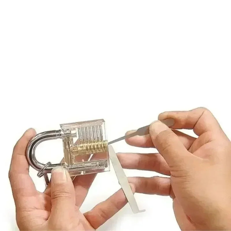 Kit Herramienta Apertura Puertas Acero Inoxidable (Ganzúa/Llave Bump/Pistola Pick) Reparación Cerrajería