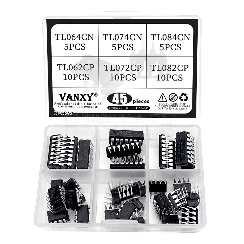 Kit 6 Valores Amplificadores Operacionales DIP (TL064CN, TL074CN, TL084CN, TL062CP, TL072CP, TL082CP)