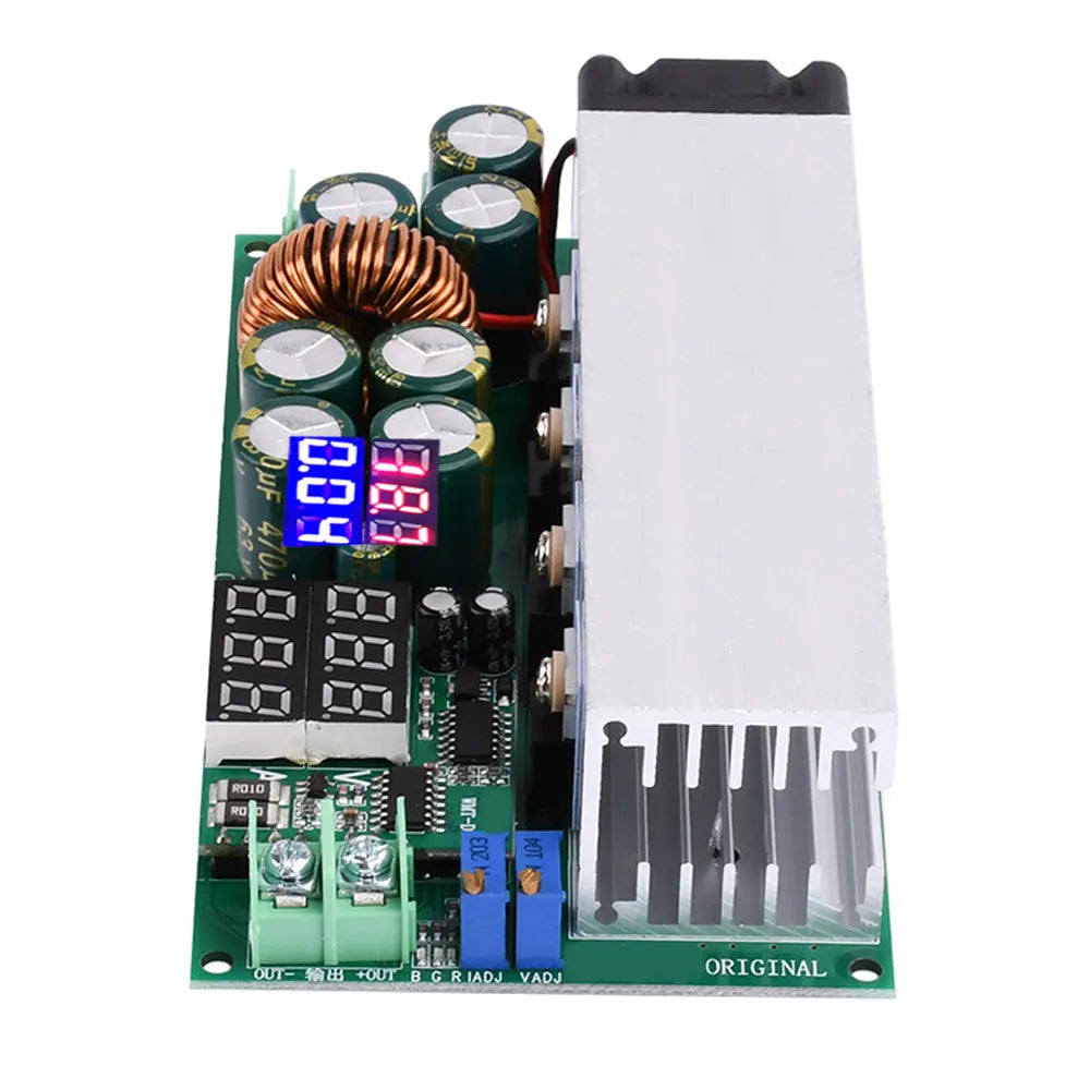 Módulo Fuente Alimentación Step-Down DC 12V-80V a 2.5V-50V 600W 25A Buck Alta Potencia con Ventilador CC/CV