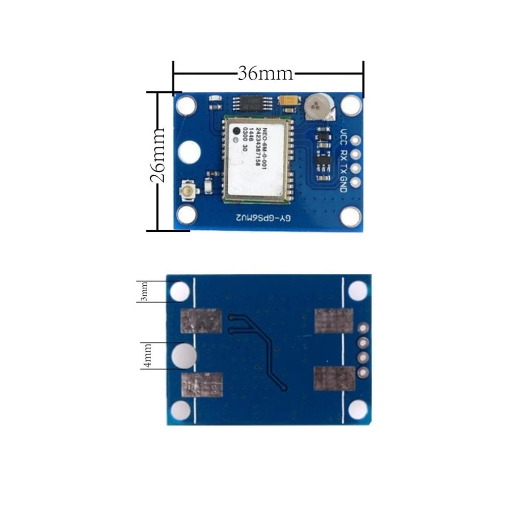 Módulo GPS GY-NEO6MV2 (NEO-6M) con EEPROM y Antena Grande para Control Vuelo MWC/APM2.5 Arduino