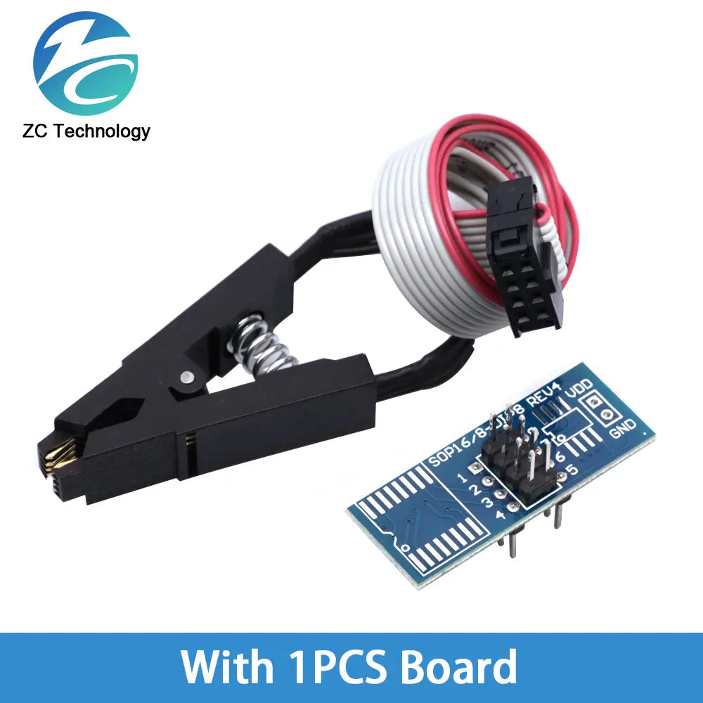 Kit Programador USB CH341 Original 24/25 Series EEPROM Flash BIOS + Clip Test SOIC8/SOP8