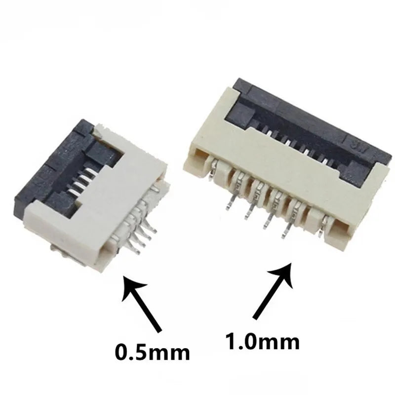 10pcs FPC FFC socket Connector 0.5mm 1mm Pitch Flat Cable Flip bottom connection 4-5-6-7-8-9-10-12-14-15-16-18-20-22-24-26 Pin Pines