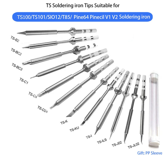 MINI Welding Nozzle Knife Horseshoe TS-BC2 C1 KU ILS B2 I C4 D24 K J02 JL02 BC3 For TS101 Pin64 Pinecil V2 Soldering Iron Tips