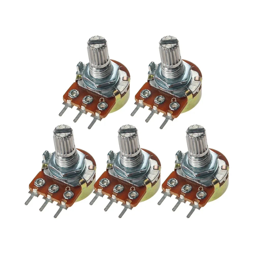 10pcs/lot WH148 Linear Potentiometer 15mm 3pin with Nuts and Washers WH148 B1K B2K B5K B10K B20K B50K B100K B250K B500K B1M