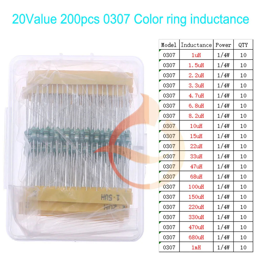 Kit Surtido Inductores SMD/DIP - Varios Valores (2.2uH a 100mH) (Versión 1)