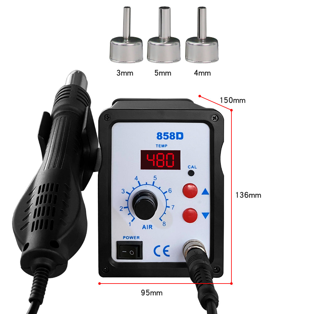 858D Hot Air Gun BGA Soldering Rework Station Blower Hair Dryer Hairdryer Soldering Heat Gun 220V 110V SMD SMT Welding Repair