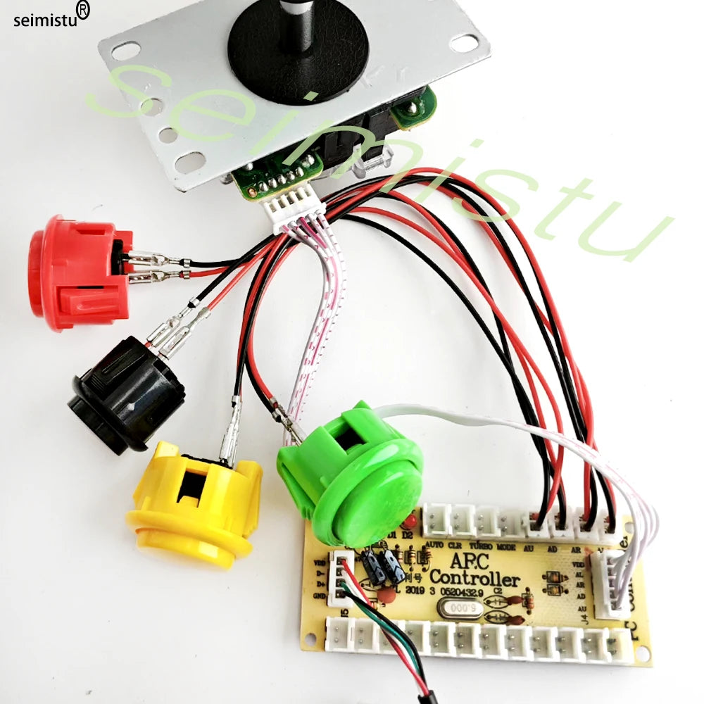Kit DIY Joystick Arcade (Copia Sanwa) con Botones Pulsadores para PC/Raspberry Pi (Controlador USB Zero Delay)