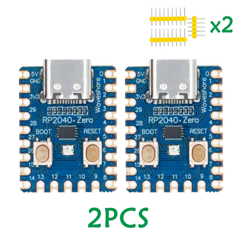 Placa Desarrollo PICO Microcontrolador RP2040 (CPU Doble Núcleo Cortex M0+, 2MB Flash) Módulo RP2040-Zero compatible Raspberry Pi