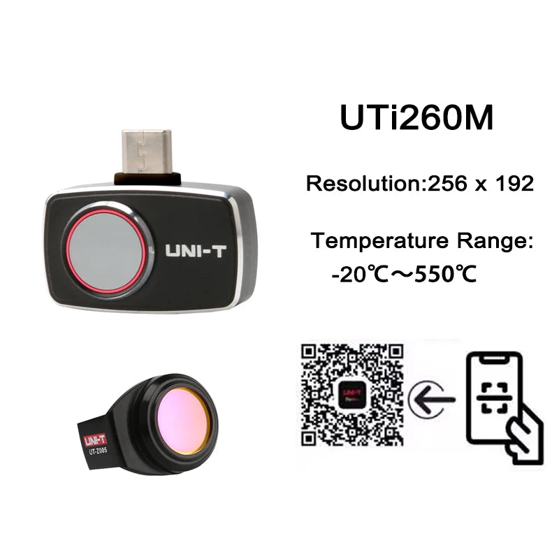 Termógrafo UNI-T UTi260M / UTi256M (256x192) para Celular - Reparación Circuitos Electrónicos PCB, Test Calefacción