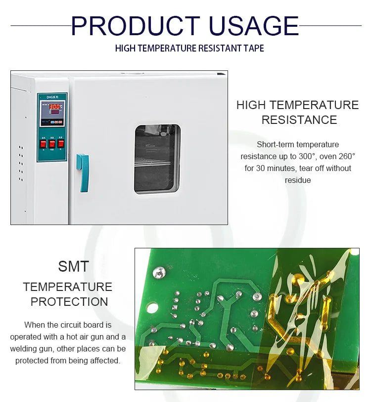Cinta Térmica Aislante BGA Alta Temperatura "Gold Finger" (Poliamida Adhesiva) Protección Placa Electrónica